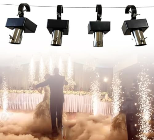 Wasd3Pods Macchina per Fontana a Scintille Fredde con Telecomando Wireless (1 Controller per 4 unità), Altezza 1-5 M, Sicura, Ecologica, per Matrimoni, Bar, Feste