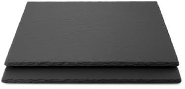 2er Set Schieferplatten Rechteckig 40x30 cm – Servierplatten aus Naturschiefer – Edle Platten für Käse, Tapas, Sushi & BBQ – rutschfest