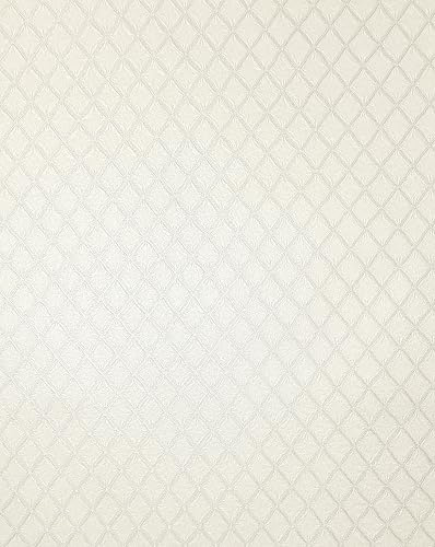 Vymura M95680 Santina Trellis Italian Heavyweight Vinyl Wallpaper, White/Silver