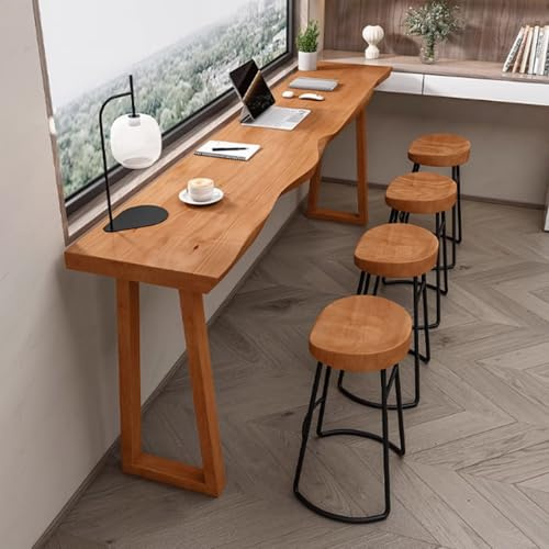 AYHARYLH Rechteckiger Stehtisch,Bartisch-Set Aus Holz,Schmaler Beistelltisch,Langer Esstisch Küchentisch,für Enge Räume, Innenbereiche Wohnzimmer Restaurant Café(L100*W45*H105cm)