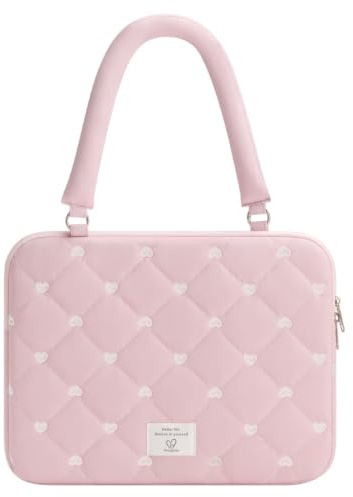 Songbala Laptop Sleeve Case 13 14 Inch Laptop Cover Protective Carrying Case Compatible with MacBook Air MacBook Pro 13 14 Inch Soft Padded Laptop Case, Pink