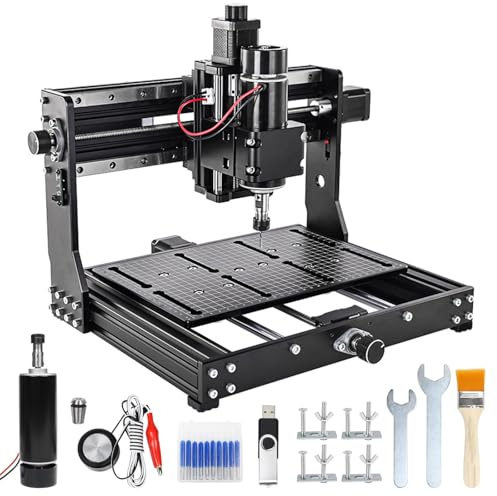 Desktop CNC Router Machine for Metal Wood Carving, Engraving, and Plastic Cutting with Limit Switches and Controller