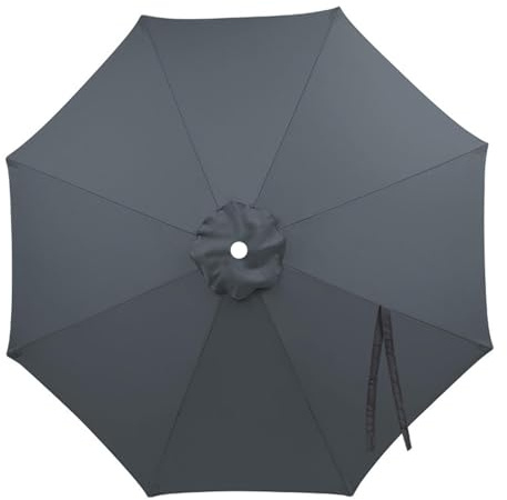 NIKSHI Sonnenschirm Ersatzbezug 4m-8 Streben, UV-Schutz Ampelschirm Bezug, Wasserdicht Schirmbezug Sonnenschirm Ersatzteile für Balkon, Garten, Pool und Strand,Grey-4m