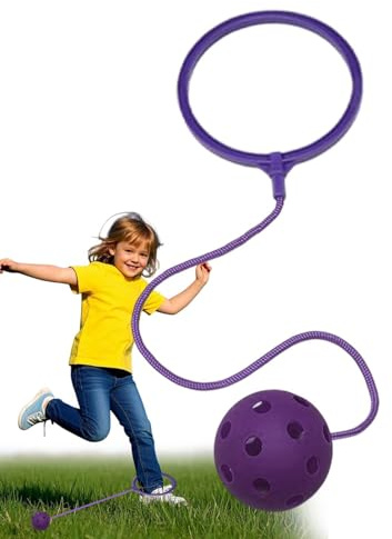 Rihqey Ankle Skip Ball For Kids, Kids Ankle Skip Ball, Soft Jumping Ring Rotating Single Leg Swing, Coordination Active Play Single Leg Jumping Balls, for Kindergarten School Break Family Vacation
