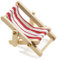 Hobbyfun Deko-Liegestuhl, Holz, rot-weißer Stoffsitz, 5 x 3,5 cm