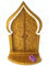GlitZGlam Miniatur-Fee Tür für Miniatur-Gartenfeen und GNOME - Eine schöne goldene marokkanischen Stil Miniatur-Tür mit Abnehmbarer Lila Fee Schuhe
