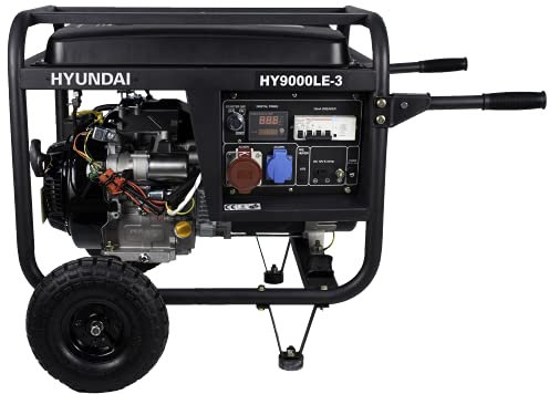 Hyundai HY-HY9000LEK-3 (Trifá.) - Generador gasolina serie pro 3.000 rpm, Negro