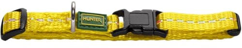 HUNTER TRIPOLI VARIO BASIC Hundehalsung, Hundehalsband, Nylon, reflektierend, Klickverschluss, XS-S, gelb