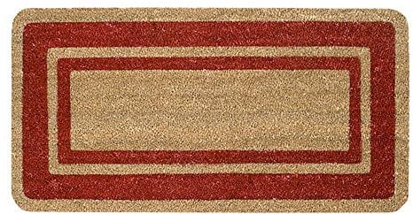 emmevi Zerbino Cocco Naturale Esterno Porta Entrata Retro Antiscivolo Tappeto Raschiafango MOD.Cocco Bordo 40X80 Bordo'