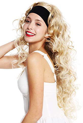 WIG ME UP - VK-27-24BT613 Perücke Damenperücke an Stirnband lang lockig gelockt voluminös Blond gesträhnt