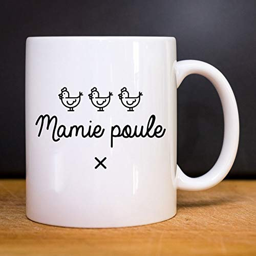 We Are Family, Mug Humoristique, Mamy Poule, Thème Pour mamie, Idée Cadeau Original Humour, Idée cadeau Famille, Ami, Collègue, Anniversaire, en Céramique, 330 ml, Blanc