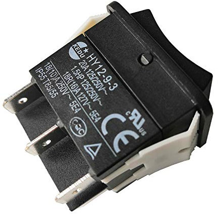 Interruptores de Pulsador Eléctrico Industrial KEDU Gran Corriente On Off On Interruptor Basculante HY12-9-3 1.5HP 6Pins Tab 20A 125/250V, 2-Pack