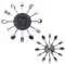 Jzhen Orologio da Parete Posate Coltello,Movimento Silenzioso al Quarzo(Argento)