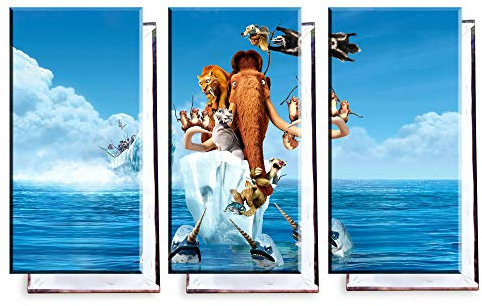 Unified Distribution Ice Age - Dreiteiler (120x80 cm) Kunstdruck auf Leinwand • erstklassige Druckqualität • Dekoration • Wandbild