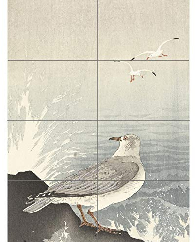 Artery8 Ohara Koson Seagull On Rock Japanese Painting XL Giant Panel Poster (8 Sections) Roche Japonais La peinture Affiche