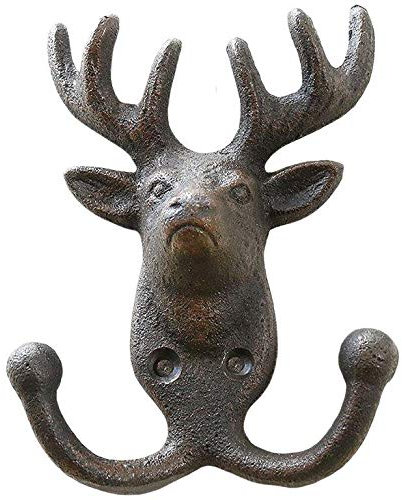 Wandhaken als Hirsch oder Geweih im Vintage-Look aus Gusseisen Farbe Hirsch 12,5 cm