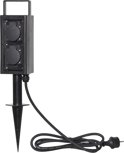 Multiprise de jardin 4 prises, piquet avec poignée, IP44