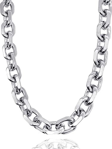 RUGGED steel - Ankerkette aus massivem Edelstahl für Männer & Frauen - stylische 11mm breite XL Halskette 45 50 55 60 70 75 cm - stabiler 24/7 Schmuck → farbbeständig & wasserfest - inkl Schmuck-Box