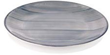 Zafferano Serie Striche Piatto Dessert in Porcellana, Diametro 210 mm, Colore Grigio, Lavabile in Lavastoviglie Max 60°, Confezione 6 Pezzi