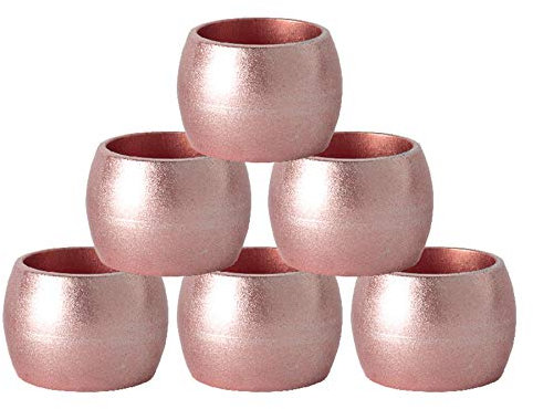 Argon Tableware Metallische Serviettenringe - 4,5cm - Roségold - 6. Packung