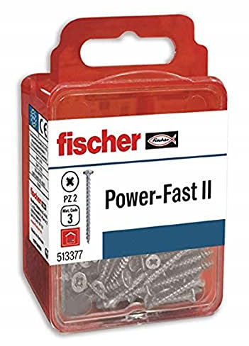 fischer 560672 Schrauben FPF II Holzschrauben Box mit 4,5 x 40 Gesamtgewinde, grau