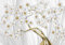 wandmotiv24 Fototapete Blütenbaum weiß gold, M 250 x 175 cm - 5 Teile, Wanddeko, Wandbild, Wandtapete, Baum Blüten Rosen M6615