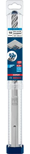 Bosch Professional 1 x Brocas para martillo Expert SDS max-8x, para Hormigón armado, 18.00 x 340 mm, Accesorios Martillo perforador rotativo