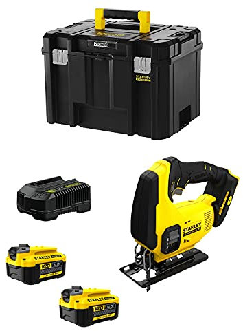 Scie Sauteuse STANLEY FatMax SFMCS600M2T (2 Batteries de 4,0 Ah + Chargeur + TSTAK VI)