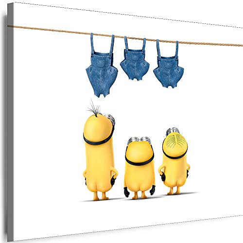 Myartstyle - Bilder Minions Cartoons Film 60 x 40 cm LeinwandBilder Xxl - 1 Teilige WandBilder Art 3D Modern Kunstdrucke C-a-1059-1