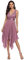 Ever-Pretty Robe de Soirée Asymétrique au Genou Femme Double Col-V sans Manche en Dentelle Mousseline de Soie Orchidée 56