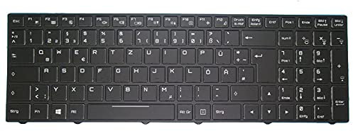 RTDPART Laptop-Tastatur für Hyrican Striker 1570 NOT01570 Deutsch GR mit Rahmen mit Hintergrundbeleuchtung
