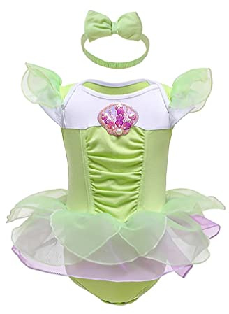 Lito Angels - Mono tipo pelele, disfraz de princesa para bebé y niñas con diadema con lazo, para fiesta de cumpleaños, Halloween
