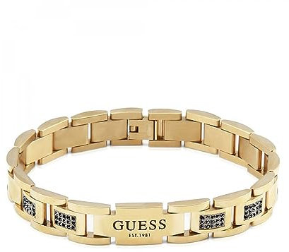 GUESS Herren-Armband aus vergoldetem Stahl, 12 mm – JUMB01342JWYGBKT, One Size, Silber, Kein Edelstein