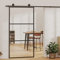 Tidyard Puerta Corredera con Herrajes Puertas Corredizas Entrada Puerta para Baño Salón Sala de Estar Habitación ESG Vidrio y Aluminio 102x205 cm