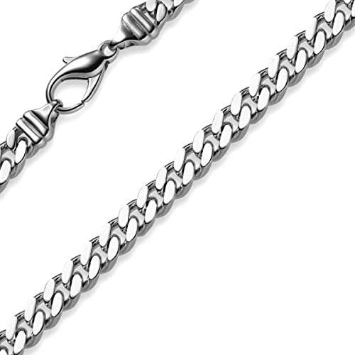 6mm Panzerkette Kette Collier aus 585 Gold Weißgold massiv 60cm Goldkette Herren