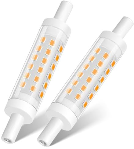 BAOMING Ampoule LED R7S 78mm, 5W 500LM,équivalent 50W J78 Lampes Halogènes,Blanc Chaud 2700K, R7S LED 78mm, Ra85,Éclairage à Faisceau 360 °,AC220-240V, Dimmable, Lot de 2