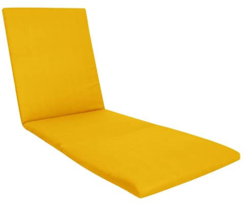 KETTtex EXKLUSIV Auflage Liege Gelb I Gartenliege Polster 200x60x4cm I KTH2 Liegenauflage weich & robust I atmungsaktive Liegeauflage I UV-beständiges Liegekissen I Dessin 8586