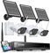 ZOSI C306PK 8CH 2K 3MP Kit de Cámara de Vigilancia WiFi de Batería Recargable y Panel Solar, 3pcs Cámaras IP con Visión Nocturna en Color, Audio, Alarma Sonora y Luminosa, 1TB HDD Incluido