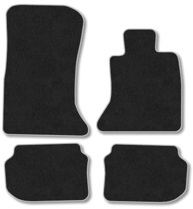 Fits BMW 5 Series (2010-2013) [Touring, Saloon] Carpet Car Mats | Grey Edge Trim Tailored Fit Floor Mats Full Coverage Protection Accessories Easy Clean Anti Slip Made in the UK