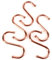 Pack of 5 Copper Metal Ball End S Hooks 75mm (3) Heavy-Duty S Hanging Hooks with Ball Ends for Kitchen Bathroom Pan Pot Utensil Clothes Jewellery Tool Hanger.