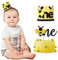 SUNSK Geburtstagskrone 1 Jahr Geburtstag Baby Krone Gold One Bee Cake Topper Geburtstagskrone Kinder Biene Tortendeko Geburtstag Krone Baby Geburtstagsdeko für Kinder Geburtstag 2 Stück