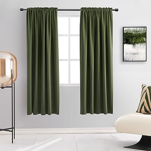 Verdunklungsvorhänge für klassisches Esszimmer, Küche, Badezimmer, Dekoration, Loden, verdunkelnd, wärmeisoliert, Fenstervorhang für Schlafzimmer, Set mit 2 Schals, 132 x 160 cm (B x L),