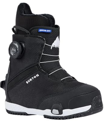 Burton Grom BOA - Botas de snowboard para niños (13C, negro)