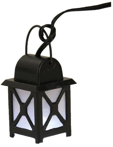 FADEDA Laterne Kunststoff weiß, LED/Höhe:4 cm/handbemalt/detailgetreue Krippen Figuren - Weihnachten Tisch Dekoration Krippe Zubehör