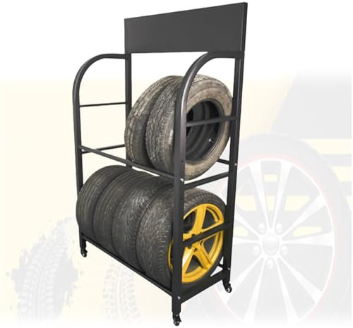 Reifenregal Reifenständer Garage Seasonal Tires Storage Rack, Großer Halter für Autoreifen für Wohnmobil/Anhänger/ SUV-Räder, Hochbelastbar Ständer für Auflieger-/Winterreifen-Felgen ( Size : Large-12