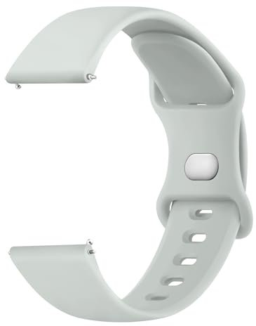 Tobfit Uhrenarmband für 20mm Armband Silikon Uhrenarmband mit Schnellverschluss Geeignet Ersatzarmband 20mm für Damen Herren(Grau)