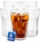 KONZEPT - Set de 6 verres à eau, grands verres, 410ml, Set de verres à boire, empilables - idéal pour les jus de fruits, les cocktails de café glacé, le latte macchiato