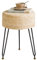 YMYNY Sitzhocker, Fußhocker, Ottoman, Fußhocker aus Natürliches Seegras und Metallbein, in ländlichen Stil, Handgefertigt, für Schlafzimmer, Wohnzimmer, Outdoor, 32×32×45CM weiß HBD029M