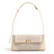 zhongningyifeng Clutch Umhängetasche Klein für Frauen PU Leder Canvas Mini Tote Handtasche Geldbörse mit Schnallenverschluss (beige)