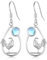 ABIGY Hühner Ohrringe 925 Sterling Silber Mondstein Ohrringe Hühner Ohrringe baumelnde Tropfen Ohrringe Tier Ohrringe Hühner Schmuck Geschenke für Hühnerliebhaber Damen Mädchen